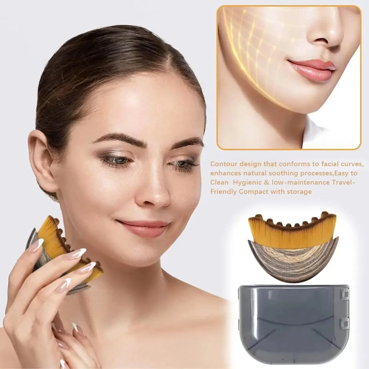 Lymphatic Facial Contour Brush for Chin & Jawline Sculpting