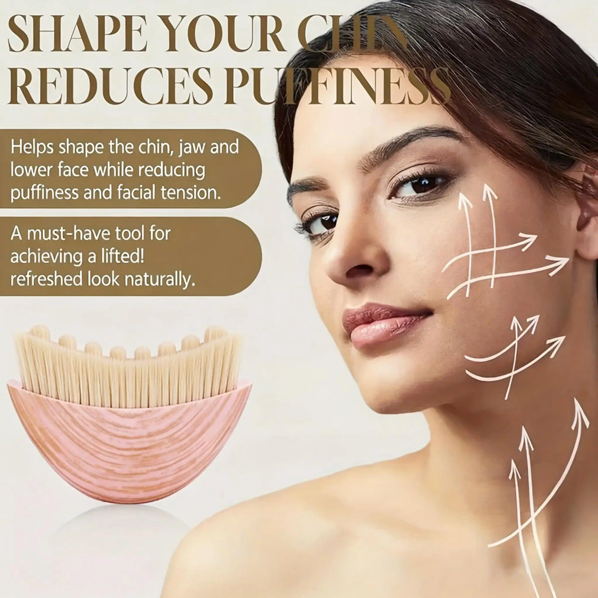 Lymphatic Facial Contour Brush for Chin & Jawline Sculpting