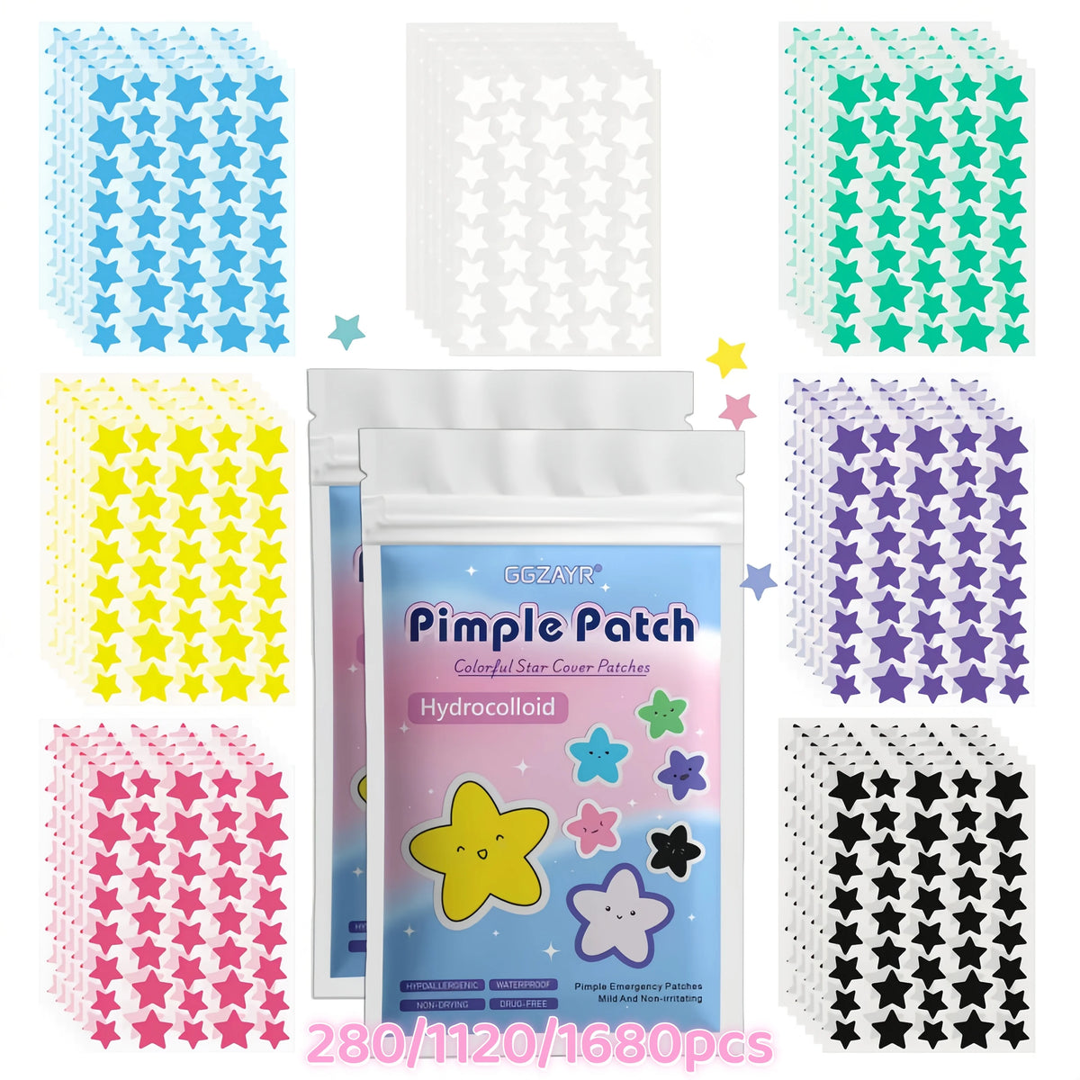 Hydrocolloid Star Pimple Patches