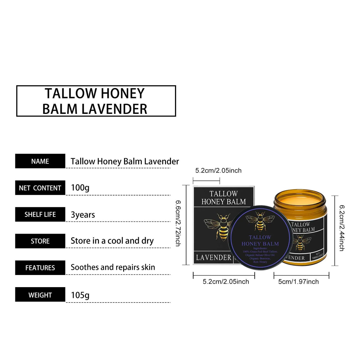 Tallow & Honey Face/Body Hydrating Cream