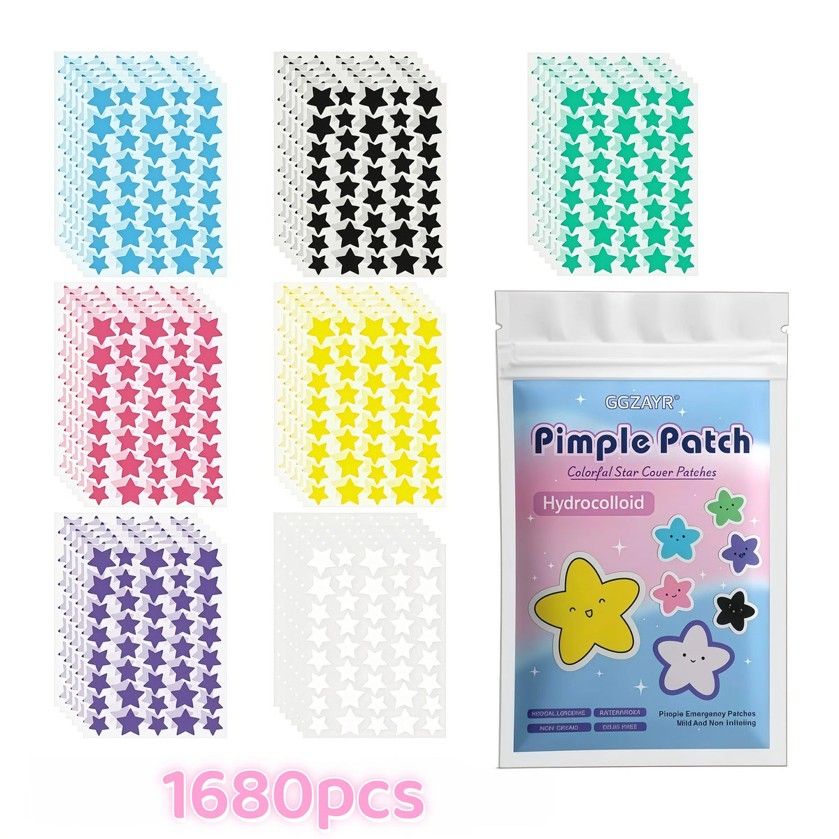 Hydrocolloid Star Pimple Patches